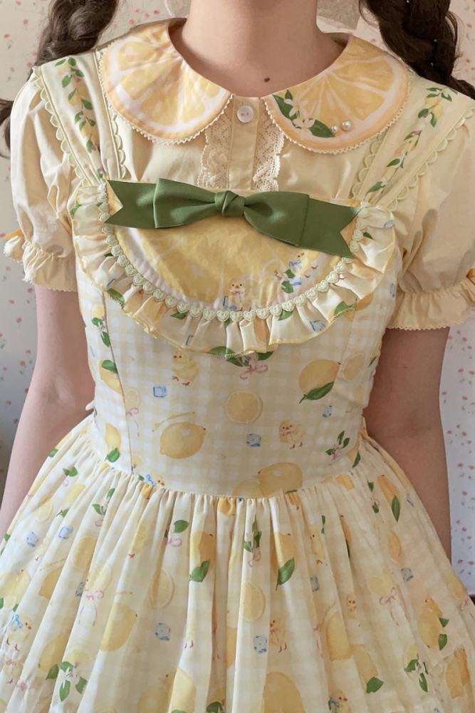 Lemon Chicks Spring Summer Lolita Vest Blouse Underskirt