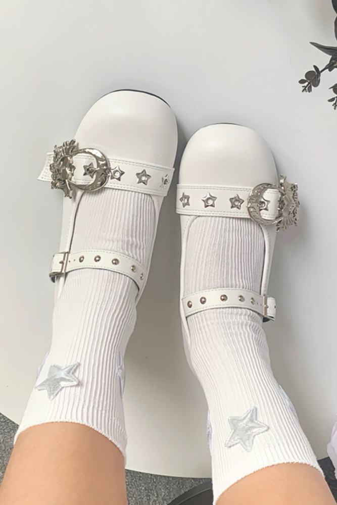 Baby Punk Gothic Black Low Heels Lolita Shoes