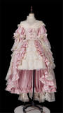 Catherine Heavy Ruffles Pink Hime Lolita Dress and Underskirt