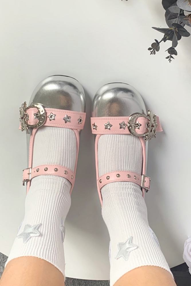 Baby Punk Gothic Black Low Heels Lolita Shoes