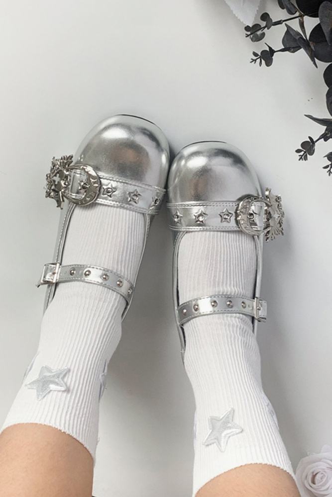 Baby Punk Gothic Black Low Heels Lolita Shoes