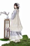 Crabapple Blossom Courtyard Blue Qi Lolita Dress Set Lolita