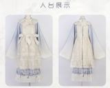 Crabapple Blossom Courtyard Blue Qi Lolita Dress Set Lolita