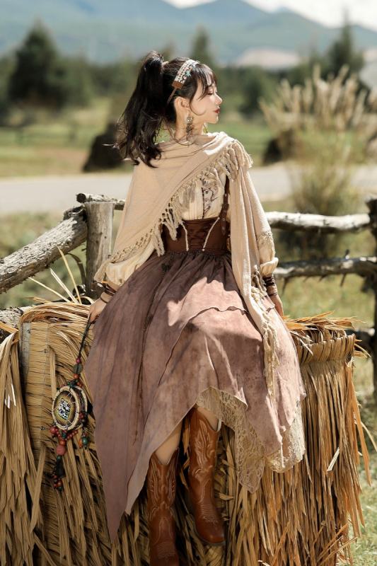 Wasteland Style Sunset Yellow Sand Set Lolita Dress