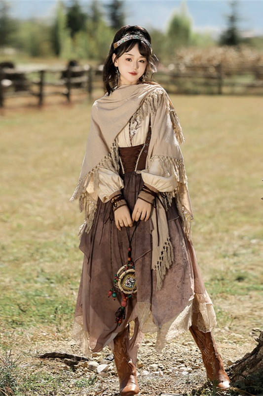 Wasteland Style Sunset Yellow Sand Set Lolita Dress