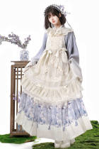 Crabapple Blossom Courtyard Blue Qi Lolita Dress Set Lolita