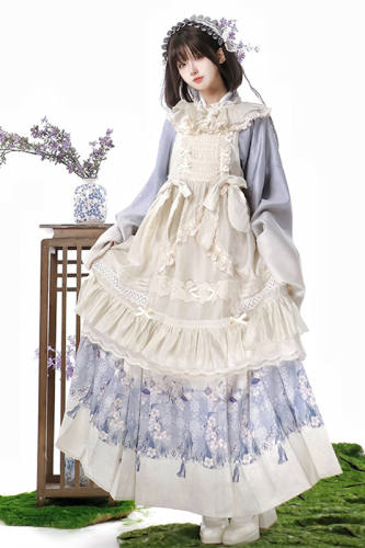 Crabapple Blossom Courtyard Qi Lolita Dress Set Lolita