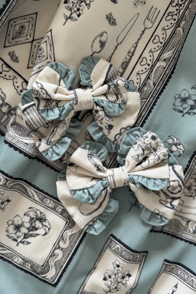 Porcelain Hearts Paint Dreams Blue Lolita JSK SK Accessories