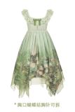 Withpuji Blooming Roses Green Set Lolita Dress