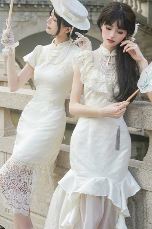 Withpuji Letter and Poetry Qi Lolita Dress Apricot Accessories