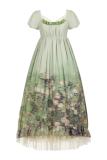Withpuji Blooming Roses Green Set Lolita Dress