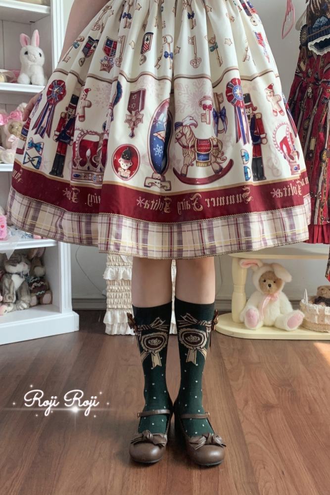 Roji Spring Autumn Uniform Red Lolita Socks