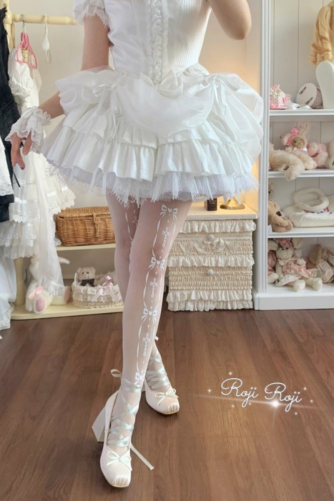 Roji Cross Covenant White Spring Summer Lolita Tights