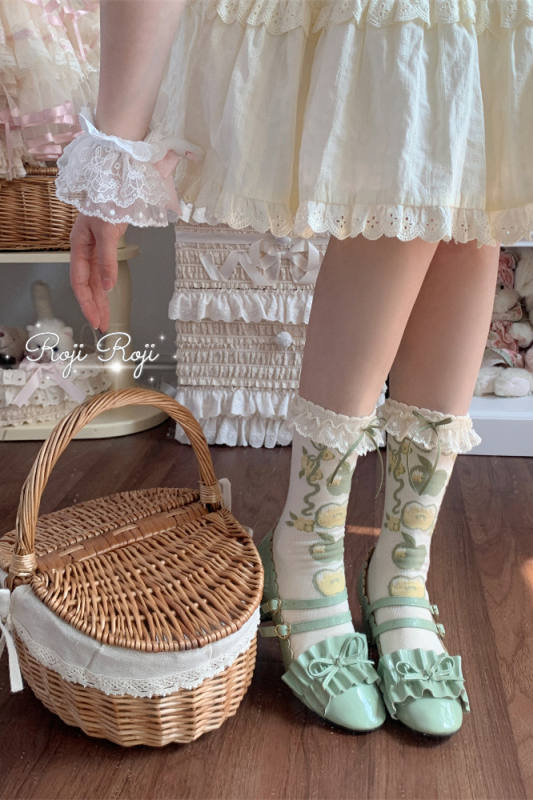 Roji Eden Apple Green Short Lolita Socks