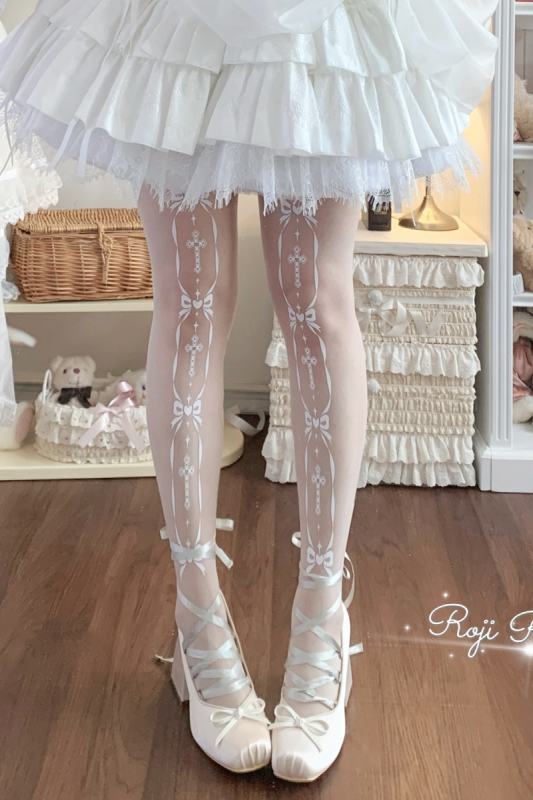 Roji Cross Covenant White Spring Summer Lolita Tights