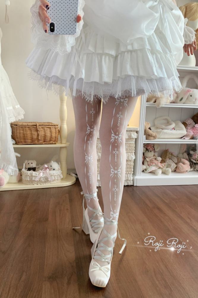 Roji Cross Covenant White Spring Summer Lolita Tights