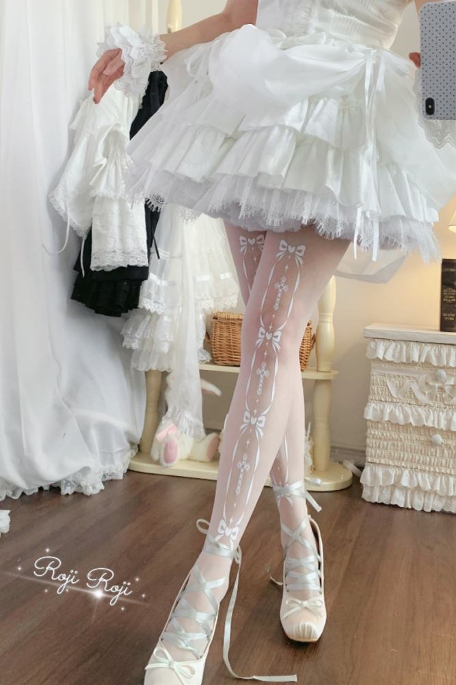 Roji Cross Covenant White Spring Summer Lolita Tights