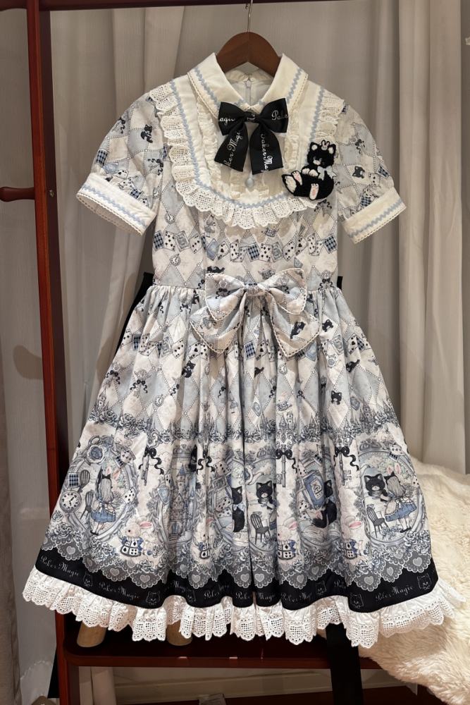 Rabbit Hole 331 Blue White OP JSK Lolita Dress