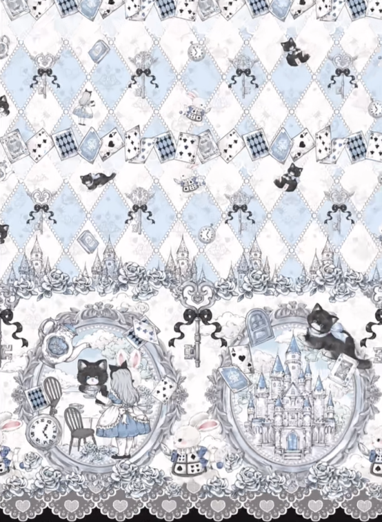 Rabbit Hole 331 Blue White OP JSK Lolita Dress