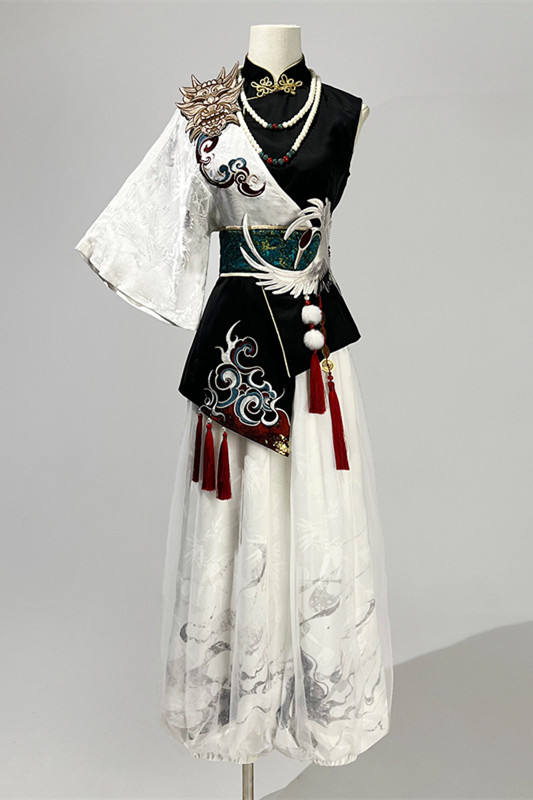 Nuo Opera One Piece Sleeve Hanfu Style Set Ouji Fashion