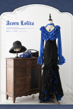 Chilling Bone Gothic Blue Purple lace up Lolita Blouse