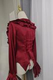 Chilling Bone Gothic Blue Purple lace up Lolita Blouse