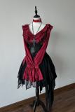 Chilling Bone Gothic Blue Purple lace up Lolita Blouse