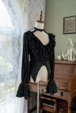 Chilling Bone Gothic Blue Purple lace up Lolita Blouse