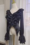 Chilling Bone Gothic Blue Purple lace up Lolita Blouse