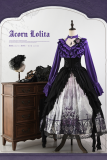 Chilling Bone Gothic Blue Purple lace up Lolita Blouse