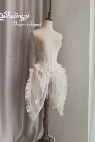 Plump Jellyfish Retro White Lolita Overdress Bloomer