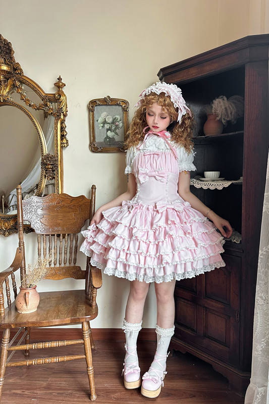 Half Sugar Ism Sweet Pink Lolita Jumper Dress