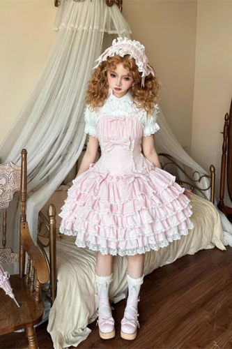 Half Sugar Ism Sweet Pink Lolita Jumper Dress