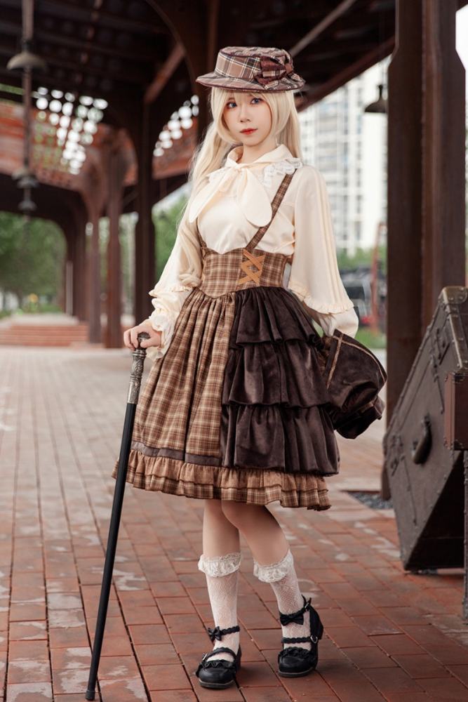 Infanta Morning Tune Blue Plaid Hat Lolita Accessories