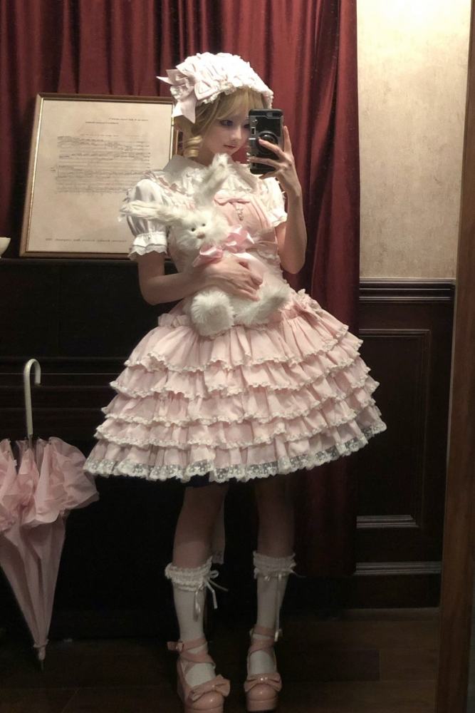 Half Sugar Ism Sweet Pink Lolita Jumper Dress