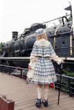 Infanta Morning Tune Brown Plaid High Waist Lolita Jumper Coat