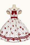 Dark Star Island Cherry Coat of Arms Red Dots Print Lolita OP JSK