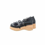 MODO Wood Grain High Platform Lolita Heels Shoes