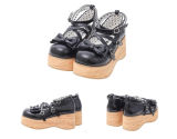 MODO Wood Grain High Platform Lolita Heels Shoes