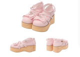 MODO Wood Grain High Platform Lolita Heels Shoes