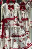 Dark Star Island Cherry Coat of Arms Red Dots Print Lolita OP JSK