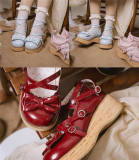MODO Wood Grain High Platform Lolita Heels Shoes
