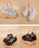 MODO Wood Grain High Platform Lolita Heels Shoes