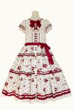 Dark Star Island Cherry Coat of Arms Red Dots Print Lolita OP JSK