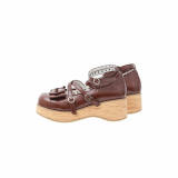 MODO Wood Grain High Platform Lolita Heels Shoes