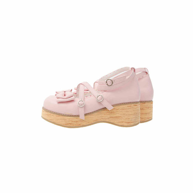 MODO Wood Grain High Platform Lolita Heels Shoes