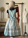 Porcelain Hearts Paint Dreams Blue Lolita JSK SK Accessories