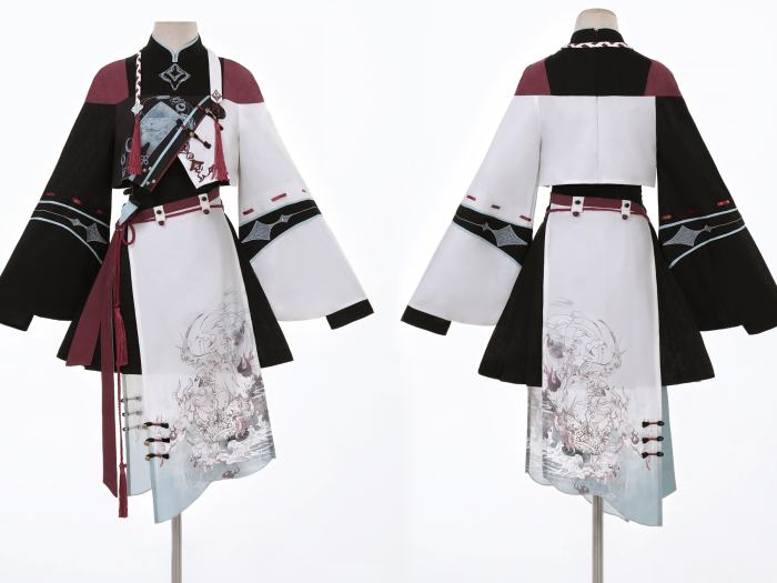 Walking with Demons Black Print Hanfu Style Lolita Skirt Set