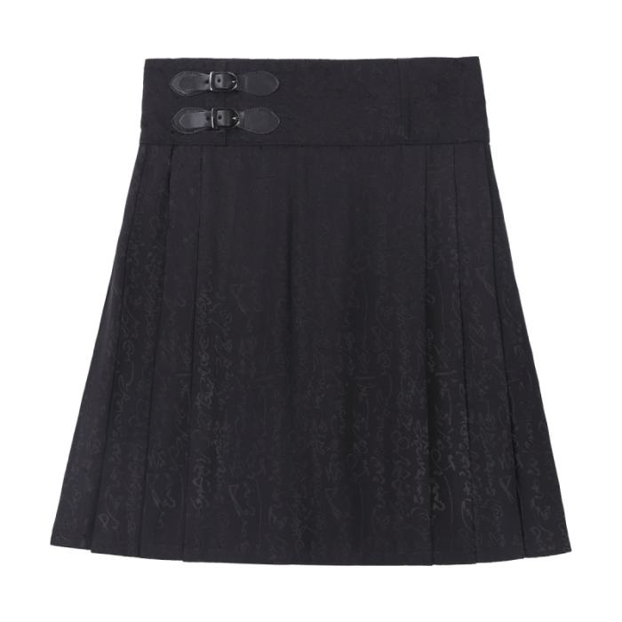 Walking with Demons Black Print Hanfu Style Lolita Skirt Set