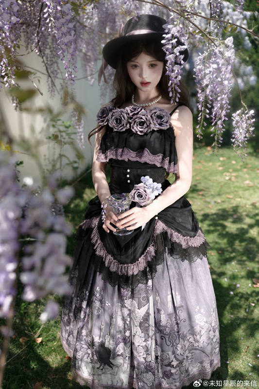 Angel Garden Purple Print Skirt Set Lolita Dress